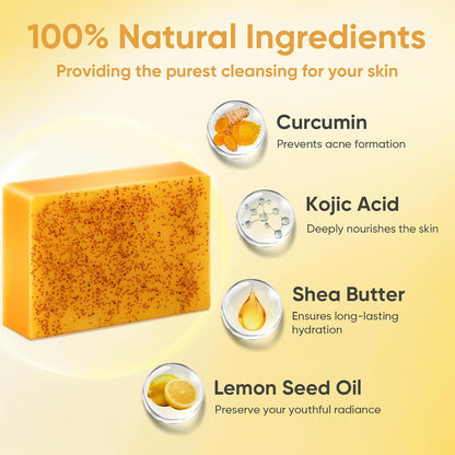 2 Pack Turmeric Soap, 100g Kojic Acid and Turmeric Soap Bar