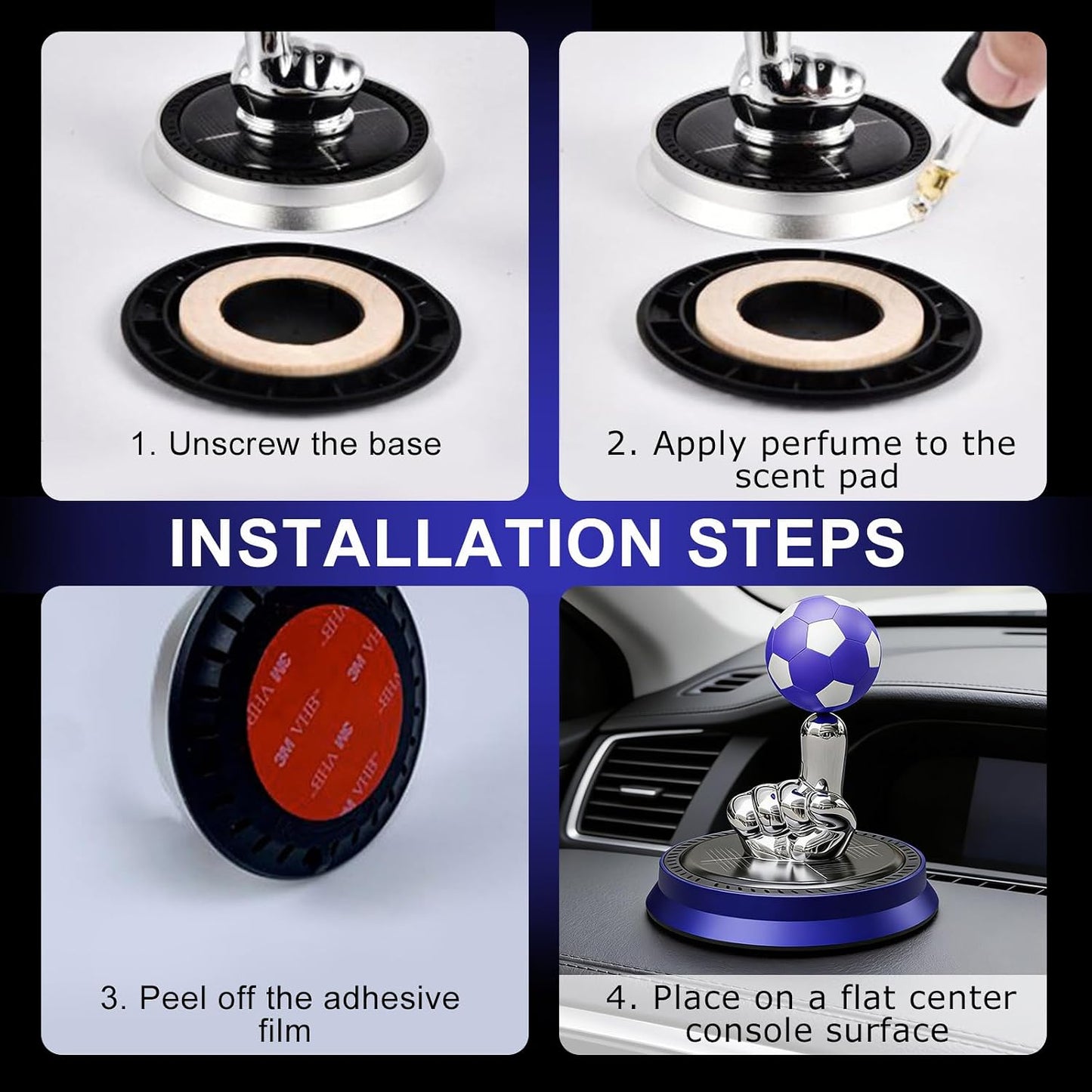 Solar Powered Rotating Soccer Car Air Purifier