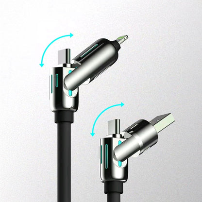 240W 4 in 1 Charging Cable 3.3 FT Chubby with Light