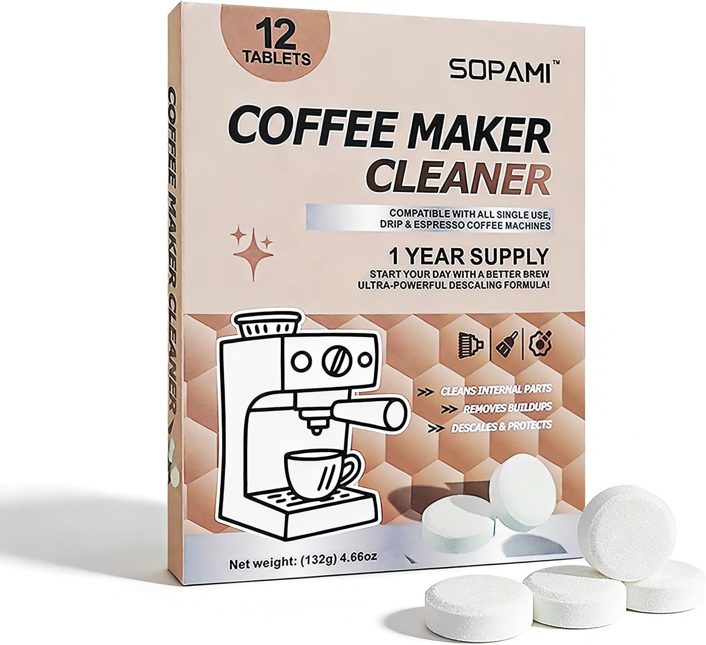 12 Count Coffee Machine Descaler Speed Cleaning Tablets