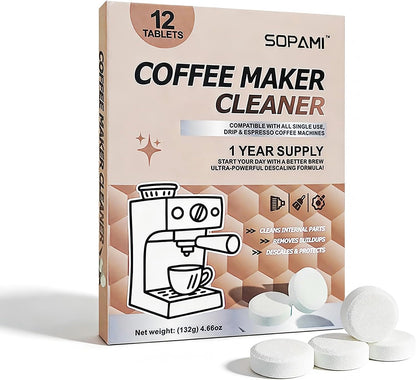12 Count Coffee Machine Descaler Speed Cleaning Tablets