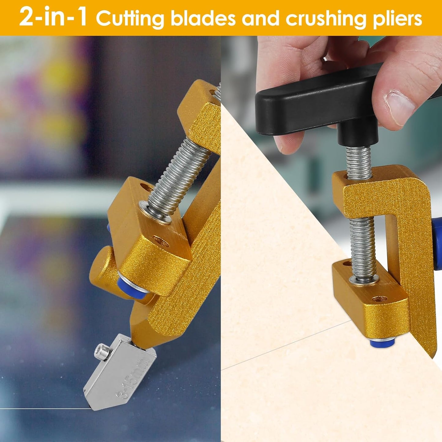 2 in 1 Aluminum Alloy Manual Tile Glass Cutter Tool Kit