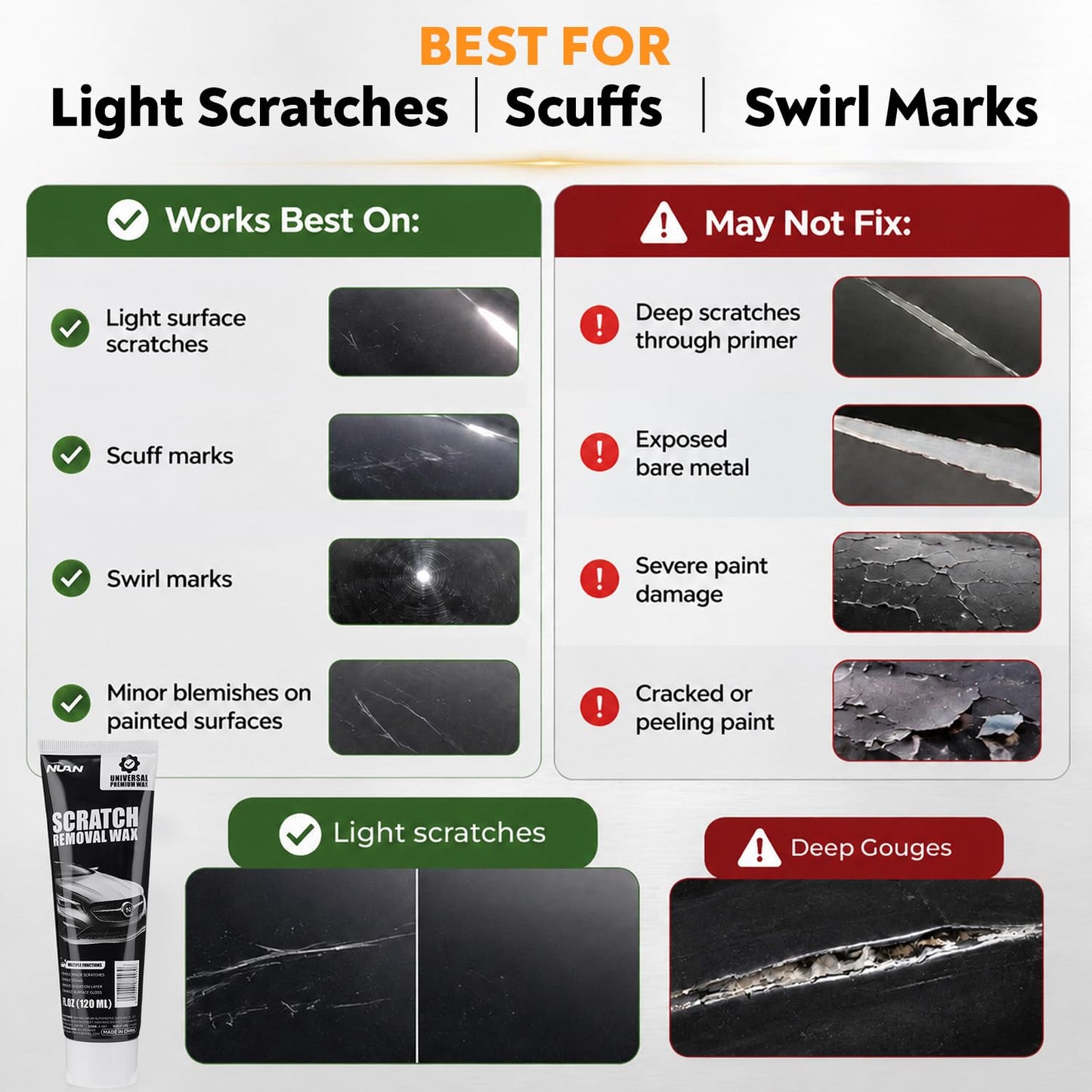 Scratch Remover for Vehicles, 2026 Upgraded Car Scratch Removal Wax Kit