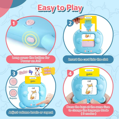 224 Words Spanish & English Talking Flash Cards for Toddler