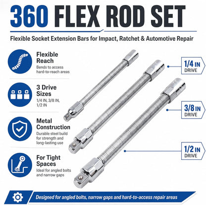360 Flexible Socket Extension Bar for Impact Wrench Ratchet and Automotive Repair