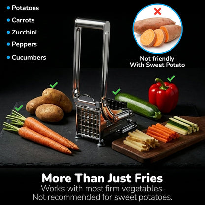 French Fry Cutter, Dishwasher Safe Stainless Steel Potato & Vegetable Slicer