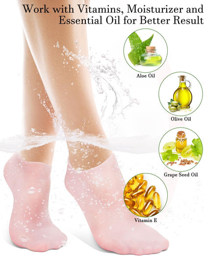 Silicone Moisturizing Socks for Women Dry Cracked Feet