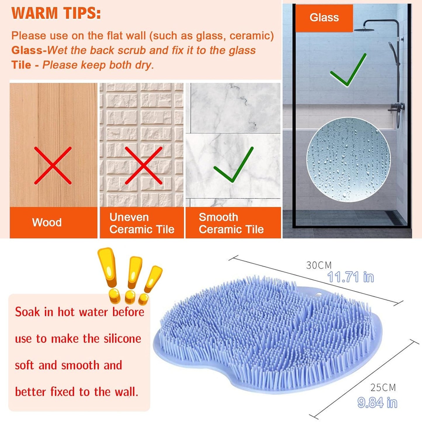 2 Pack Shower Back & Foot Scrubber