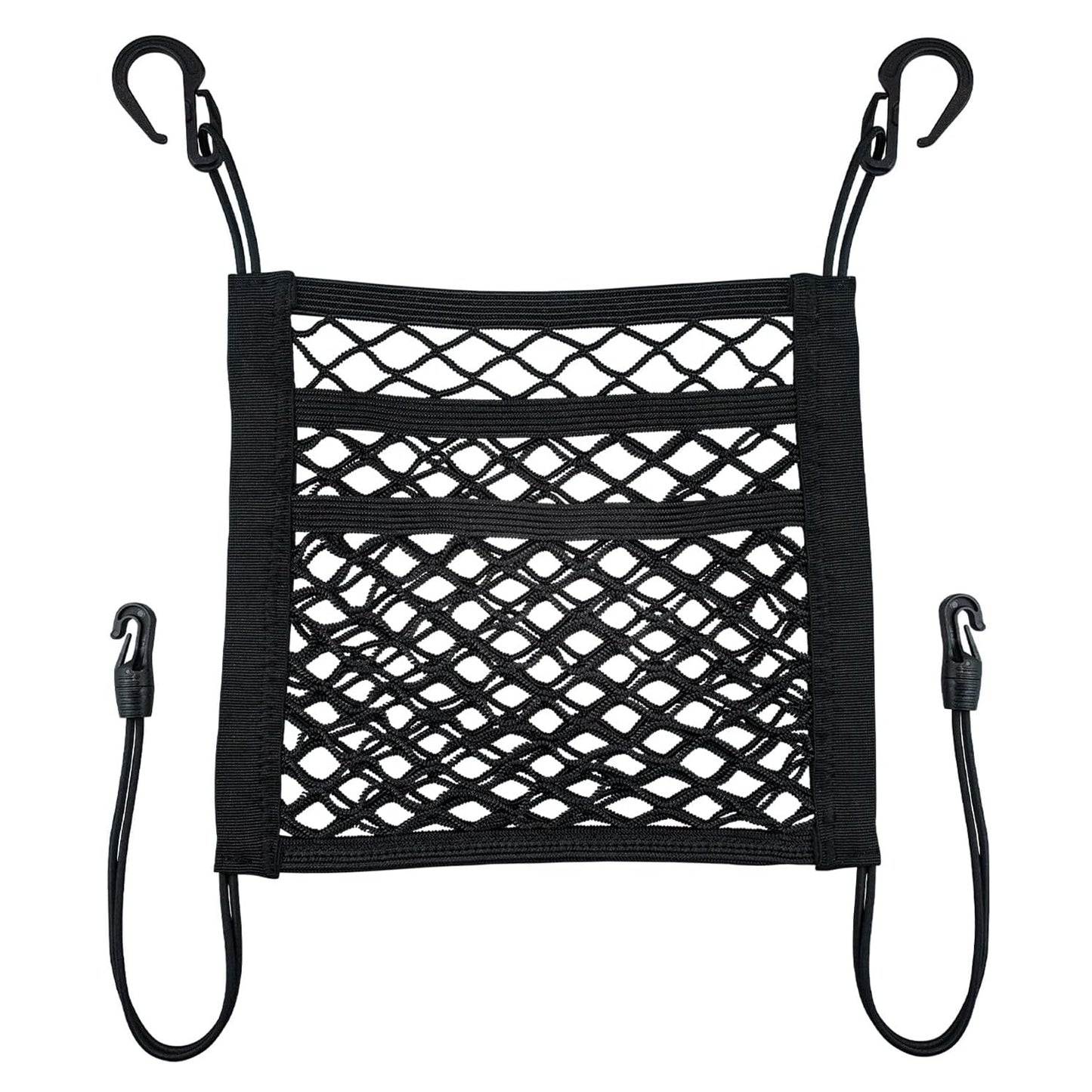Elastic 3-Layer Mesh Storage Net for Between Car Seats