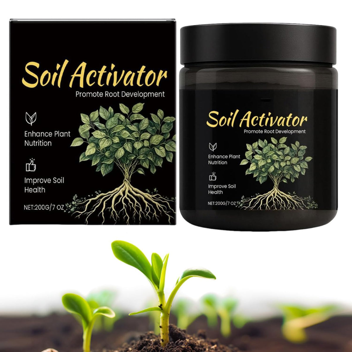 200G Organic Soil Activator & Plant Fertilizer, Supports Root Development & Nutrient Absorption for Indoor & Outdoor Plants