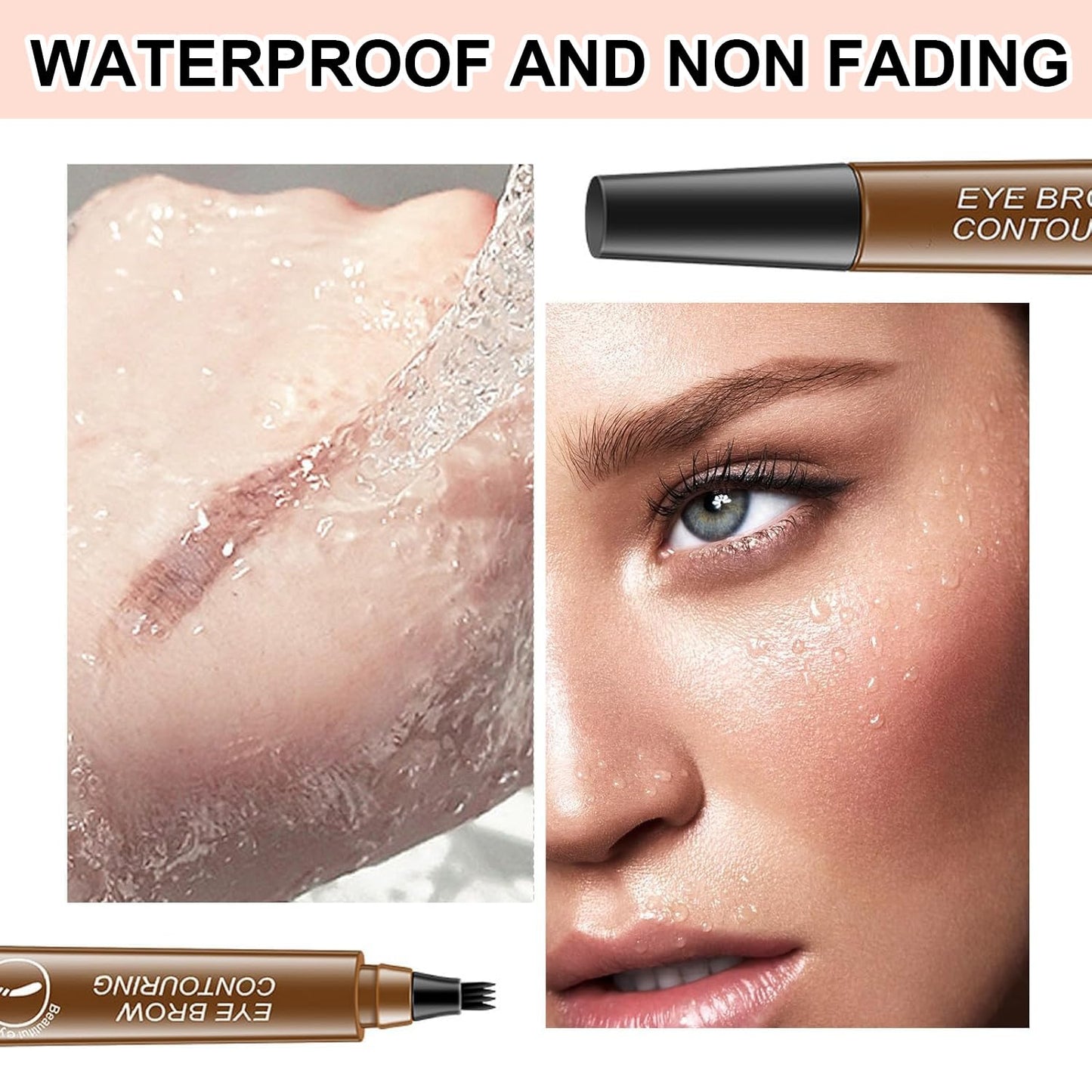 5PC 4 Tipped 3D Waterproof Brow Pencil with Micro-Fork Tip