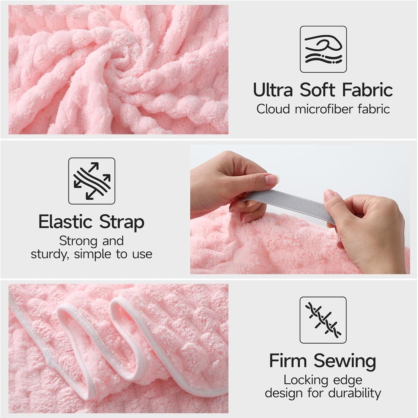 3 Pack Anti Frizz Women's Hair Quick Drying Towels