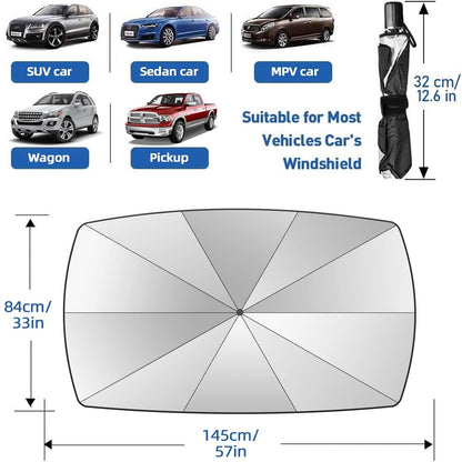 Foldable Car Umbrella Sunshade with UV Block Car Front Window (Heat Insulation Protection)