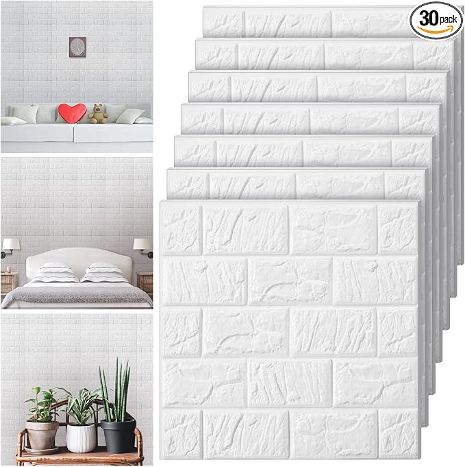 10 Pcs 3D Wall Panels Peel and Stick Foam Brick Wallpaper
