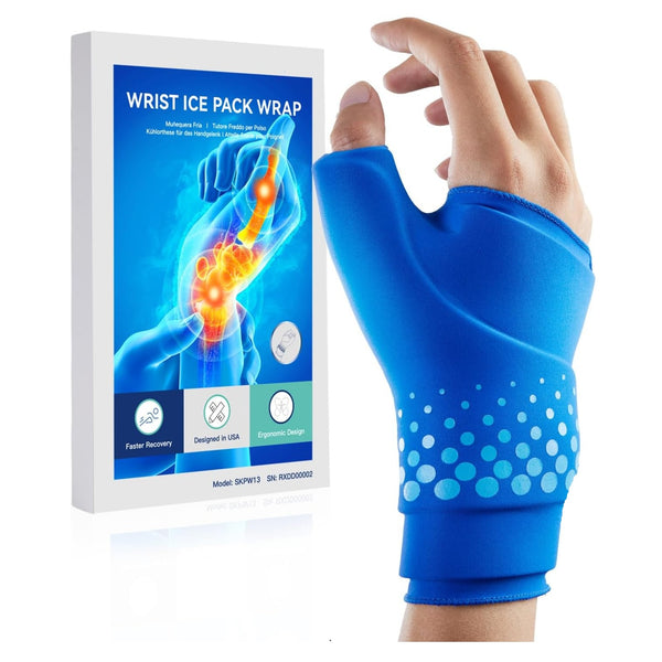 Wrist Solid Gel Ice Pack | Hot Cold Hand and Thumb Compression Sleeve Wrap for Carpel Tunnel