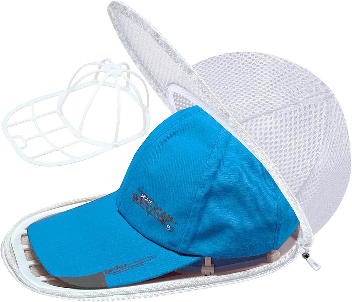 Hat Washer Cage with Mesh Bag for Washing Machine & Dryer