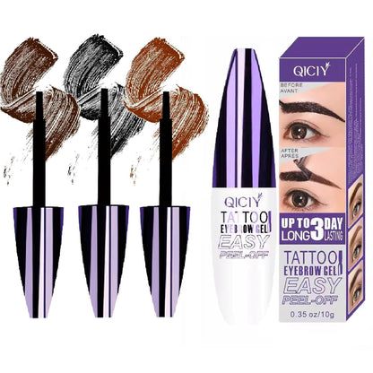 3PCS Easy Peel-Off Eyebrow Gel- QICIY Peel Off Tattoo Eyebrow Eye Brow Tint