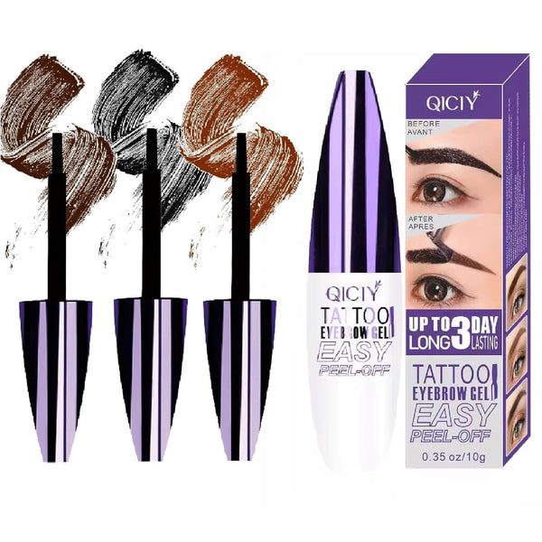 3PCS Easy Peel-Off Eyebrow Gel- QICIY Peel Off Tattoo Eyebrow Eye Brow Tint