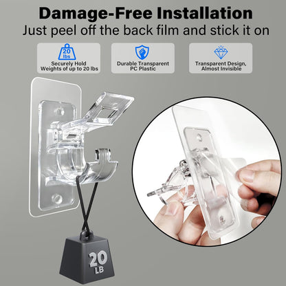 6-Pack Multipurpose Nail-Free Stick on Curtain Rod Hooks Hangers
