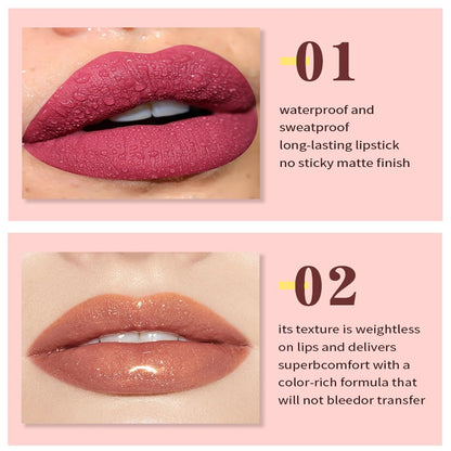 12Pcs Nude Matte Liquid Lipstick Set