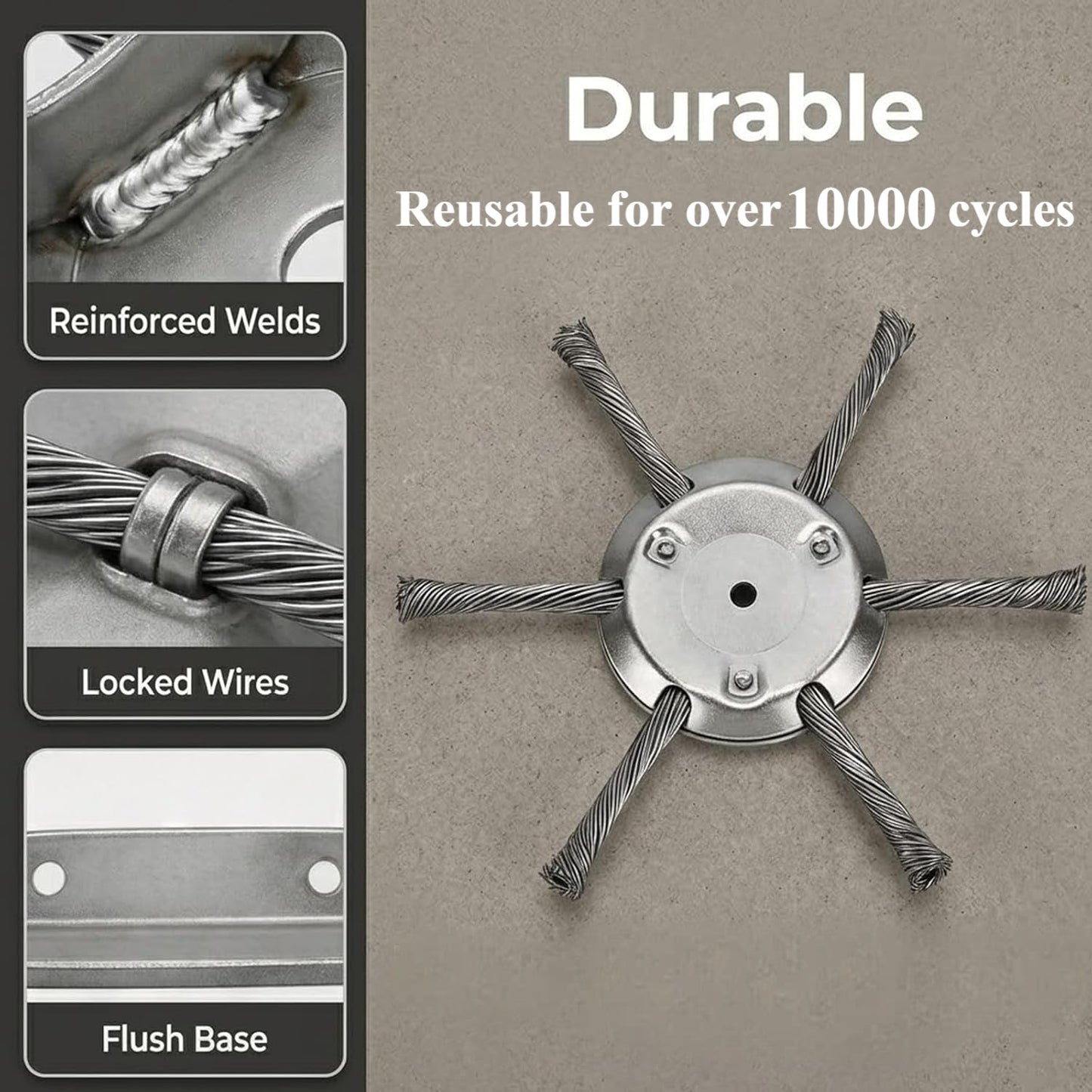 6-inch Heavy Steel Wire Trimmer Head High-Strength Weed Tool