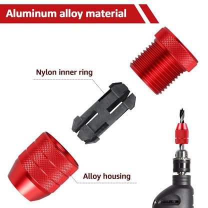 2Pcs Aluminum Alloy Adjustable Drill Bit Stop Collar Set