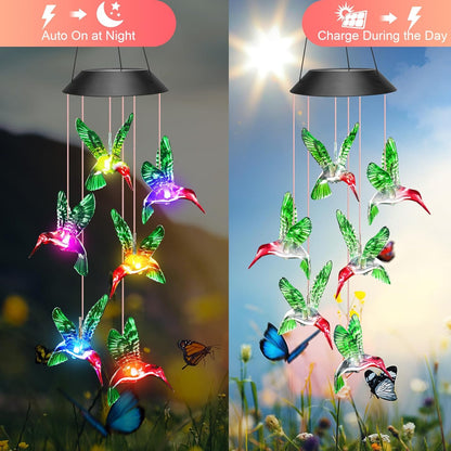 Wind Chimes Waterproof Solar Lights Outdoor Decor