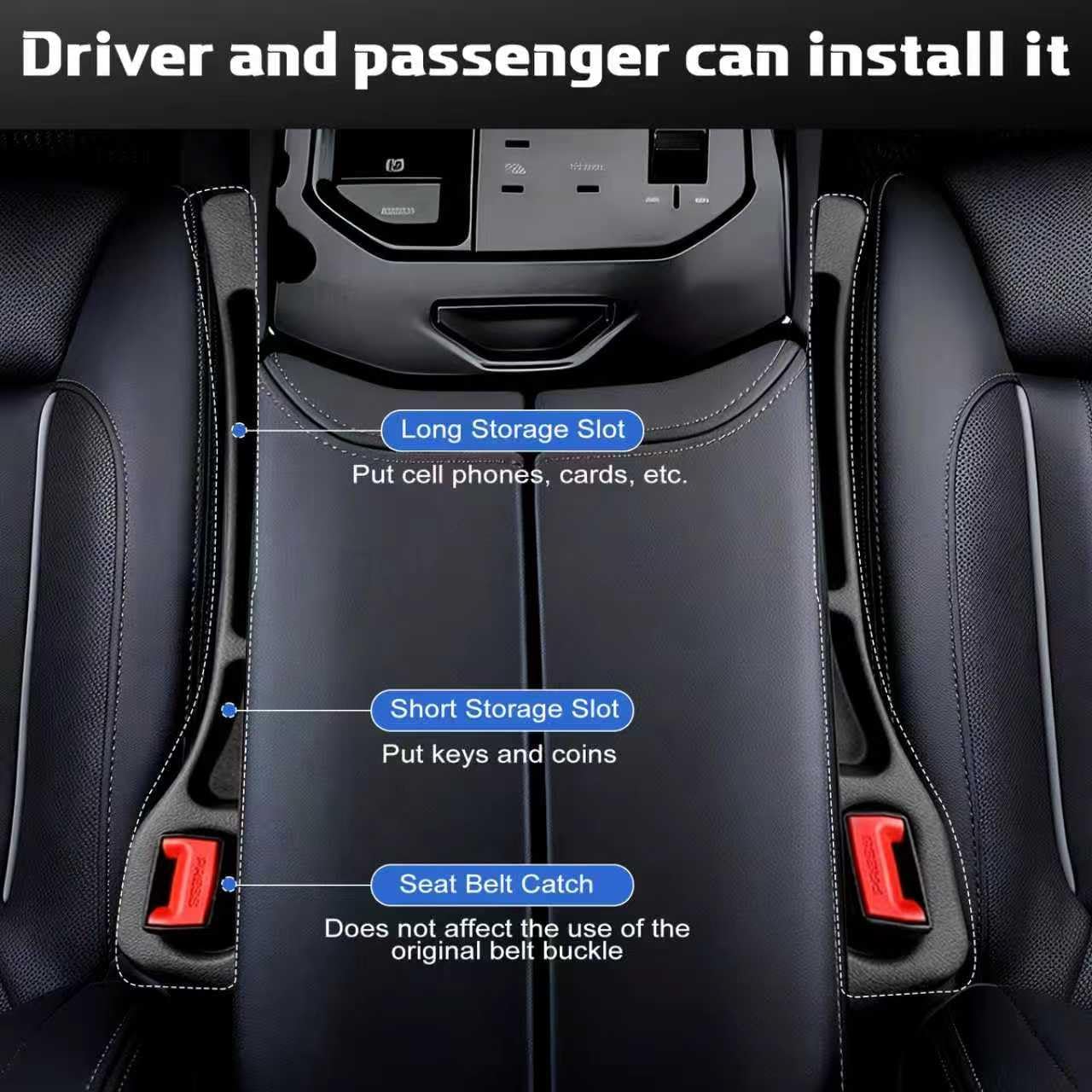 Car Seat Gap Filler Organizer & Leak-Proof Blocker
