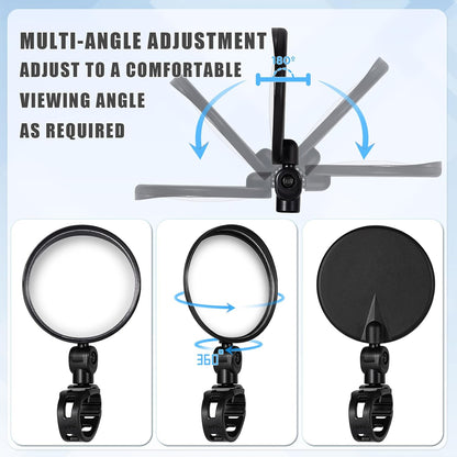 2Pcs Universal Adjustable Rear View Mirror for Bikes