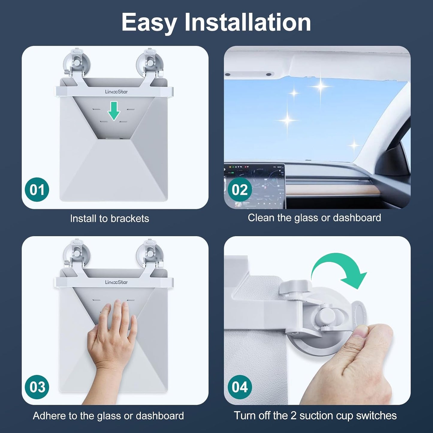 Starlink Mini Car Suction Cup Mount for Dashboard & Windshield