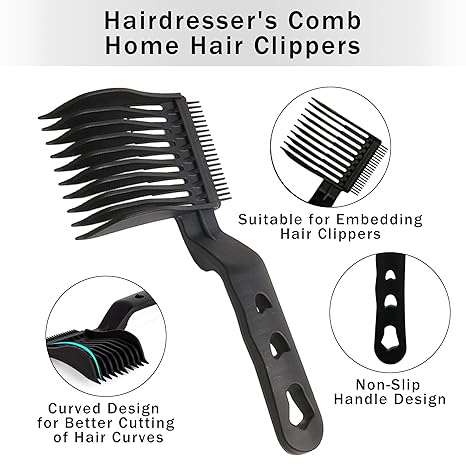 2Pcx Professional Barber Comb Hair Fade Tool for Men