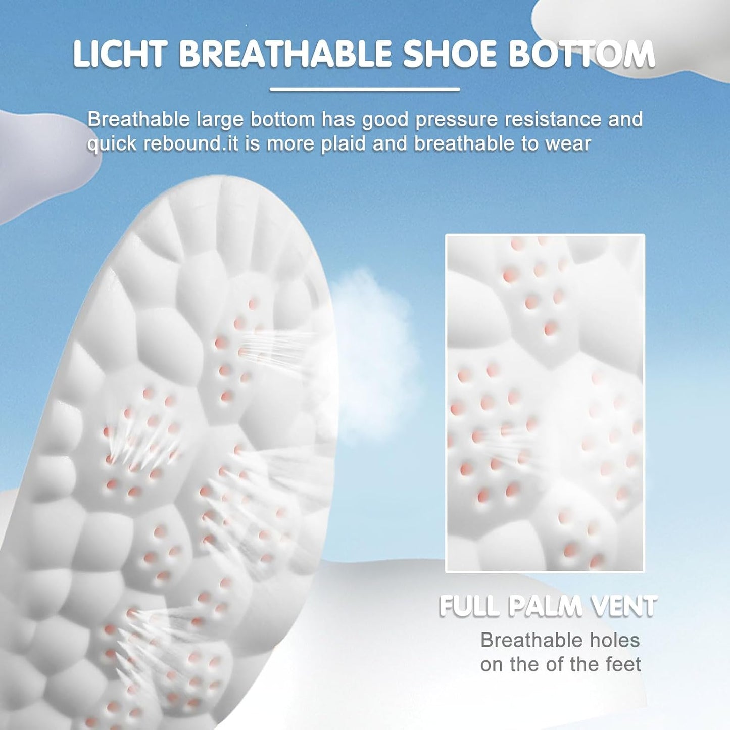 3 Pair 4D Breathable Memory Foam Cloud Insoles