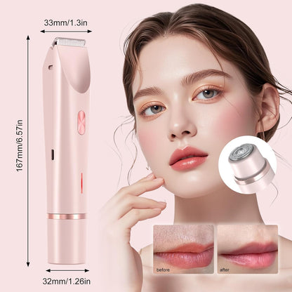 2 in 1 Dual Head Cordless Bikini Trimmer for Women Waterproof Painless Hair Removal