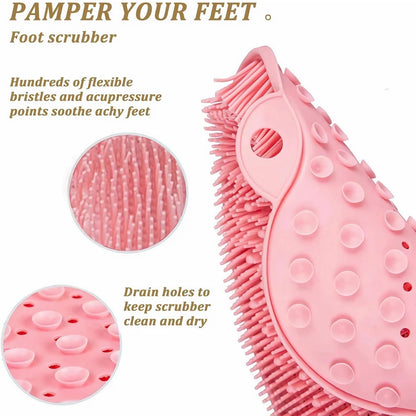 2Pcs Shower Foot Scrubber Mat Back Washer Back