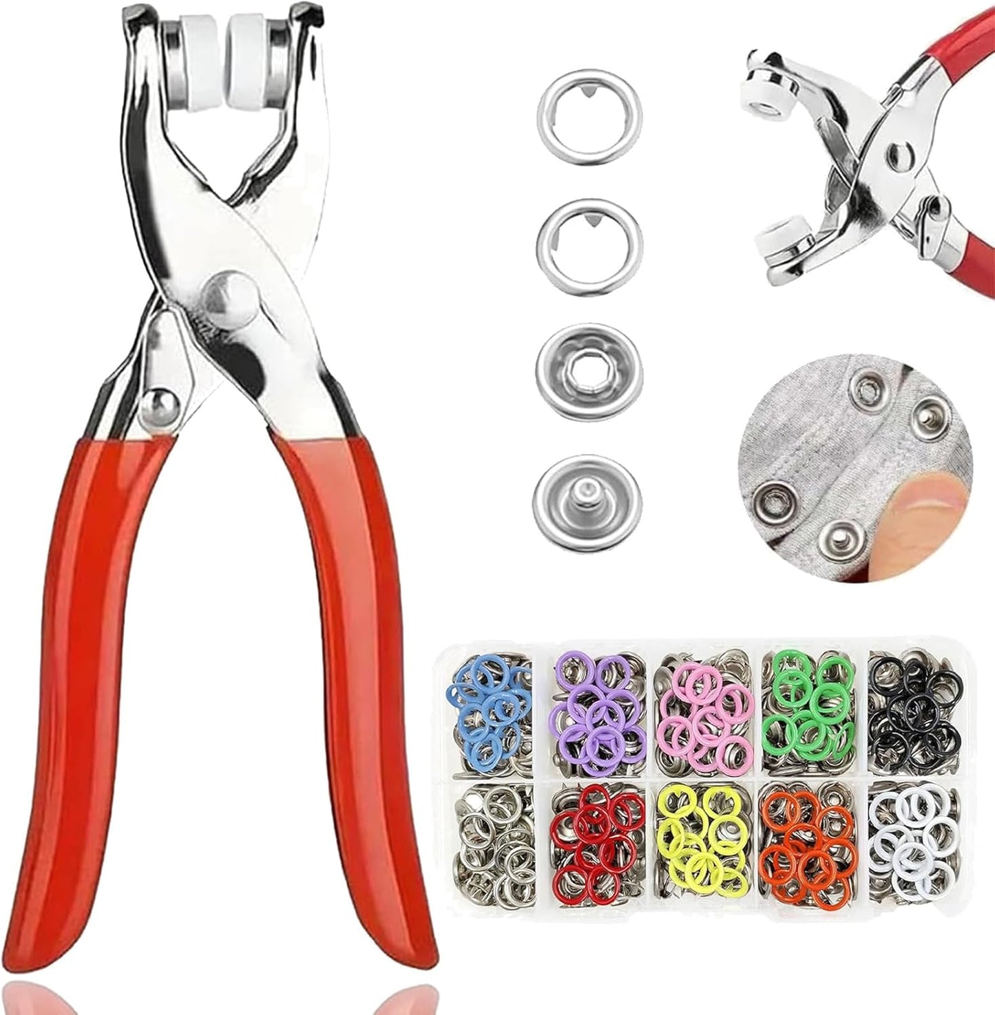 Manual Buckle Tool, Sewing Kit with 100pcs Metal Buttons