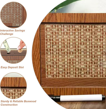 10000$ Retro Cash Vault Wooden Savings Challenge Box