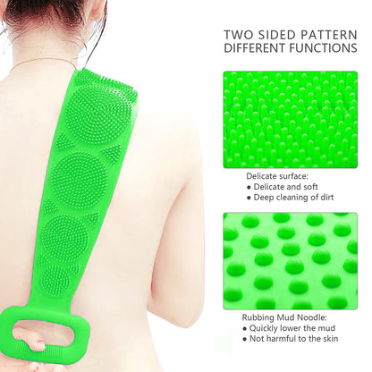 2pcs Silicone Exfoliating Bath Body Brush with Handle