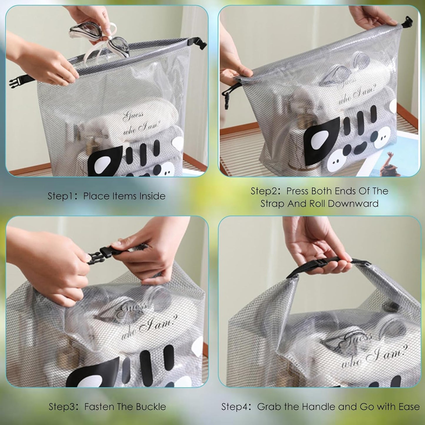 2-Pack Large Capacity Toiletry Bags Handbag Sandproof Beach Waterproof Travel Organizers