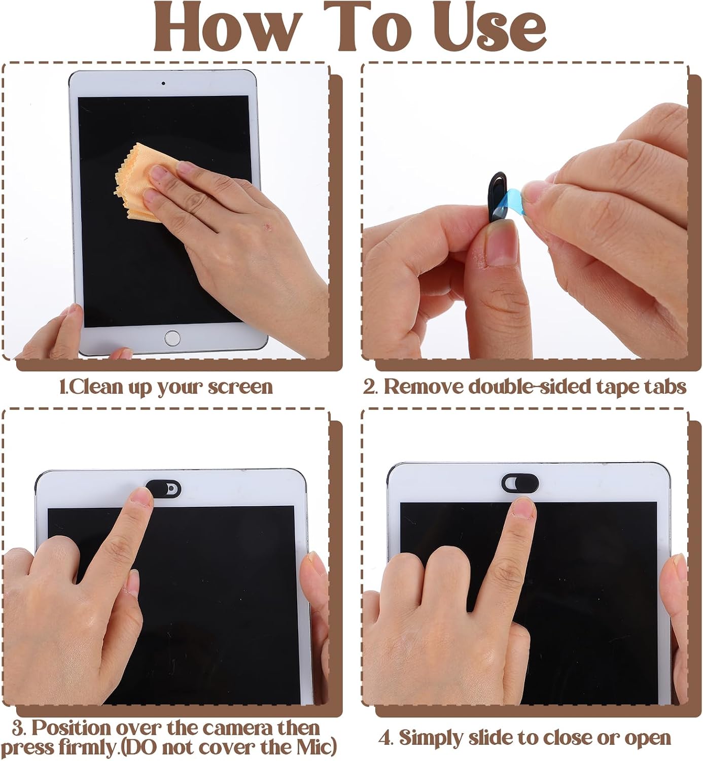 50Pcs Webcam Cover Slide, Cameras Blocking Stickers for Phone, Laptop, Desktop, Phones