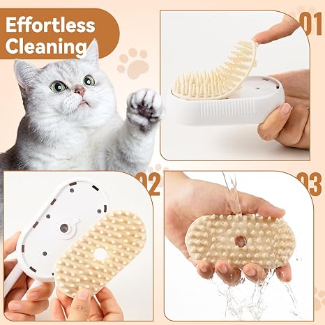 4 in 1 Rechargeable Pet Steam Brush for Shedding