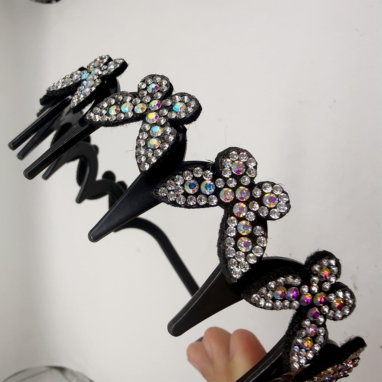 4pcs Butterfly Crystal Non Slip Headbands for Women