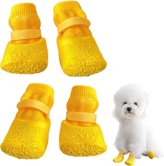 4 Pack Anti Slip Waterproof Adjustable Dog Socks Boots