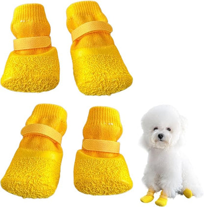 4 Pack Anti Slip Waterproof Adjustable Dog Socks Boots