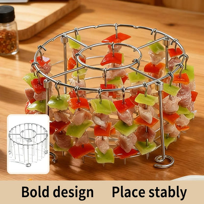 Air Fryer Grill Skewer Rack, Stainless Steel BBQ Kabob Set