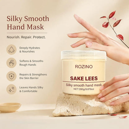 Deep Moisturizing Sake Lees Hand Mask for Dry, Cracked Hands