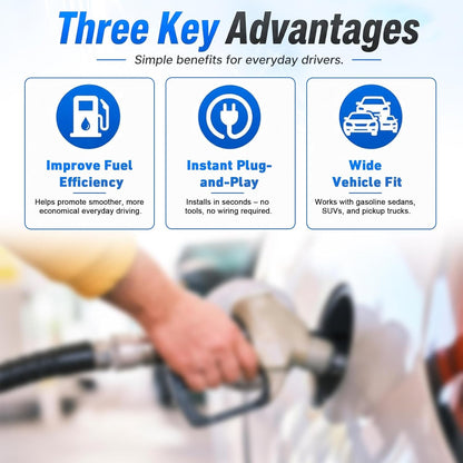 2 PCS Fuel Sync Gas Saver,  Plug and Play Energy Economy