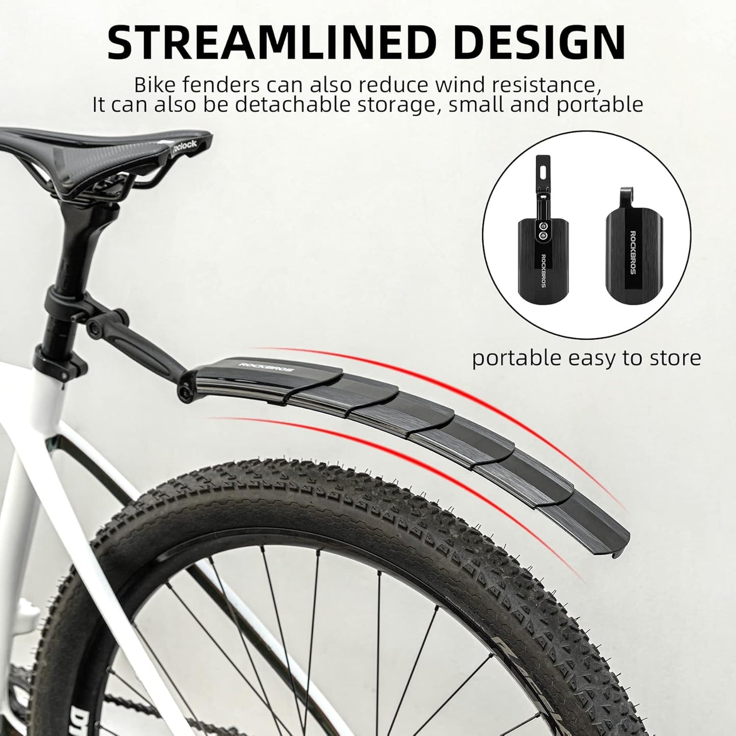 Mountain Road Bike Front and Rear Fenders - Foldable Retractable Extended Fenders