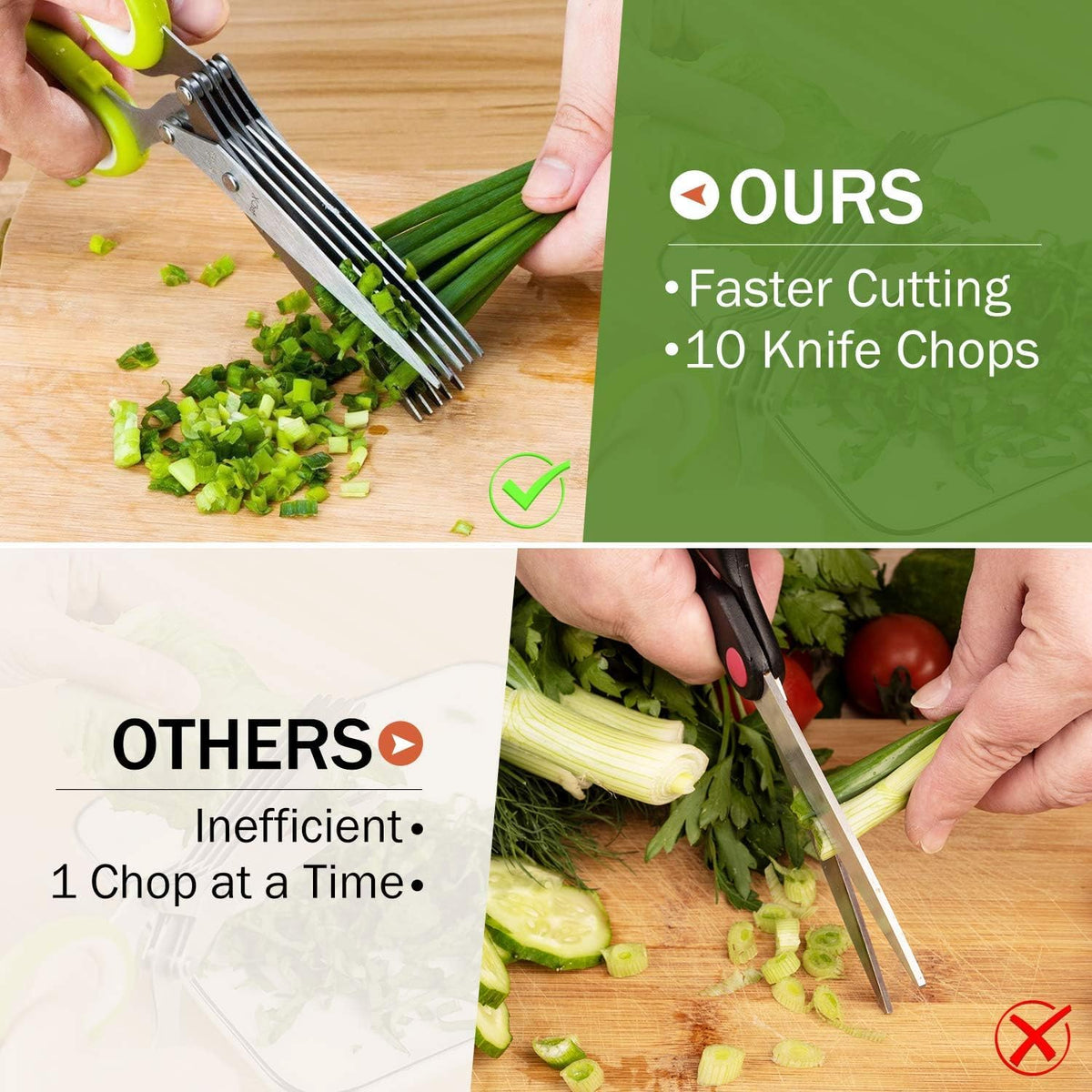 5 Blade Stainless Steel Kitchen Scissors with Cleaning Comb