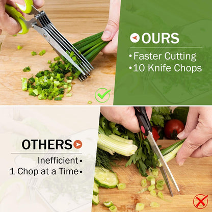5 Blade Stainless Steel Kitchen Scissors with Cleaning Comb