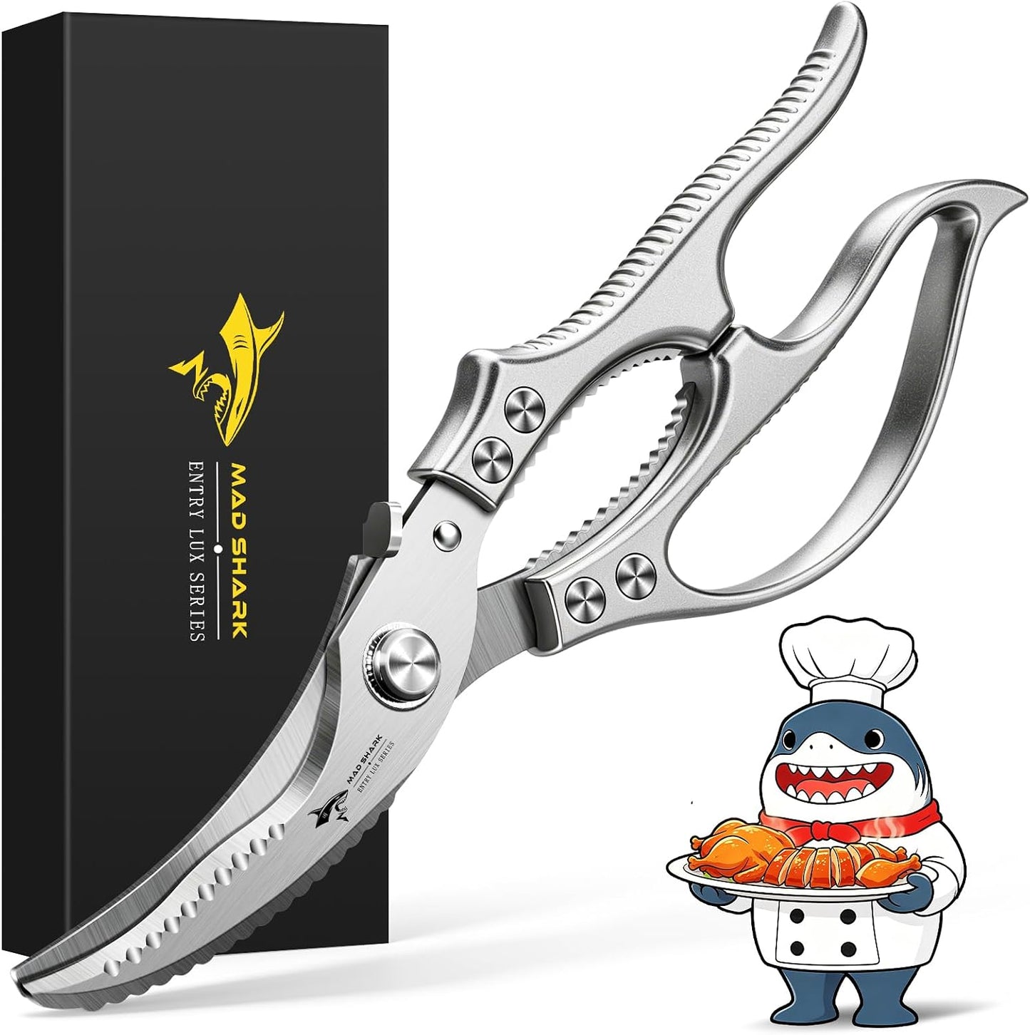 Heavy Duty Poultry Shears Kitchen Scissors for Chicken, Meat Cutting, Turkey, Fish, Vegetables